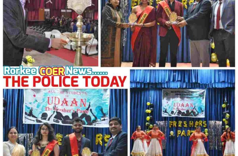 “Roorkee Inauguration of the program by lighting lamp in front of Maa Saraswati by the Chief Guest Mr. JC Jain President Core College.”