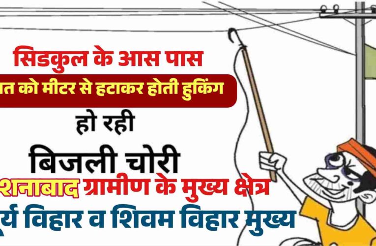 सिडकुल के आस पास रोशनाबाद की नई बस्तियों व कॉलोनीयों मे बड़े स्तर पर हो रही बिजली चोरी, सूर्य नगर व शिवम विहार बने बिजली चोरी का बड़ा अड्डा