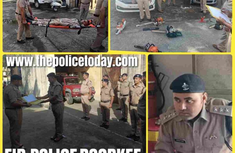 Half-yearly inspection of fire station Roorkee conducted by Chief Fire Officer Haridwar, necessary guidelines given to subordinates.