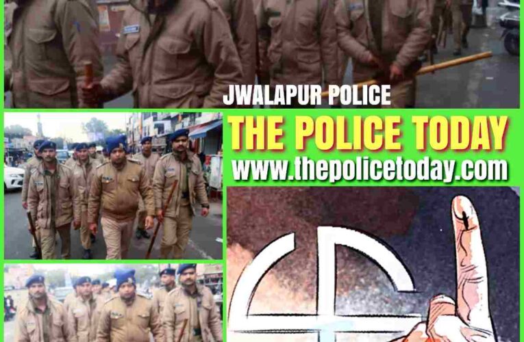 In view of the upcoming Lok Sabha elections 2024 and to strengthen law and order, a flag march was taken out by Kotwali Jwalapur Police in the area.
