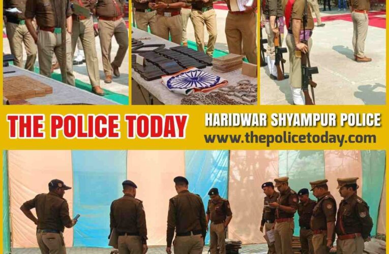 “Annual inspection of Shyampur police station conducted by Haridwar Superintendent of Police City. Checked government weapons and systems.”