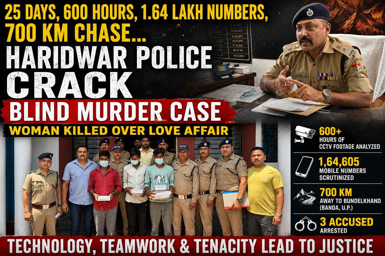 25 Days, 600 Hours of Footage Analysis, 1.64 Lakh Mobile Numbers Scrutinized and a 700-km Chase: Haridwar Police Crack Blind Murder Case, Woman Killed Over Love Affair 1 1008541033