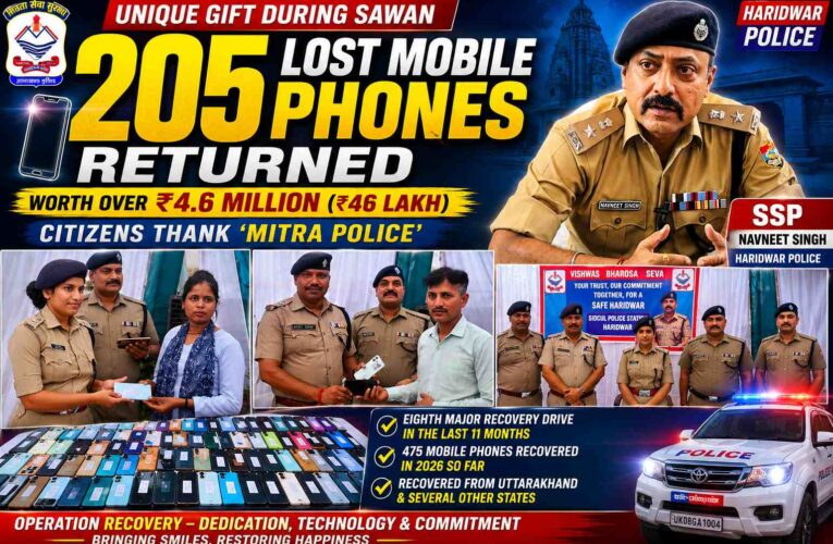 Haridwar Police’s Unique Gift During Sawan: 205 Lost Mobile Phones Worth Over ₹4.6 Million Returned to Their Owners; Citizens Thank ‘Mitra Police’