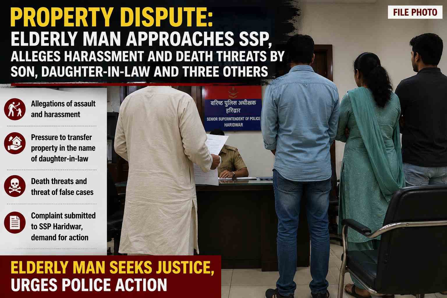 Property Dispute: Elderly Man Approaches SSP, Alleges Harassment and Death Threats by Son, Daughter-in-Law and Three Others 1 1009101252